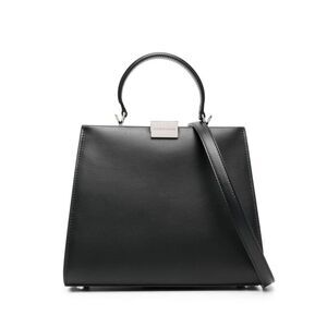 ARMARIUM Structured Top-Handle Bag with Silver-Tone Clasp Women BLACK Handbags